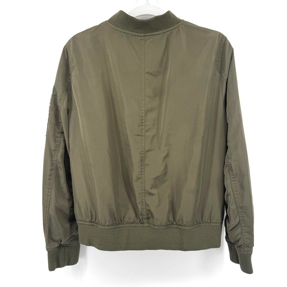 Levi's Women's L Melanie Newport Bomber Jacket Coat Olive Green Utility Zip Up - Picture 3 of 12